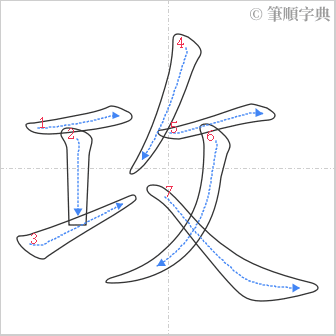 “「攻」的筆順”