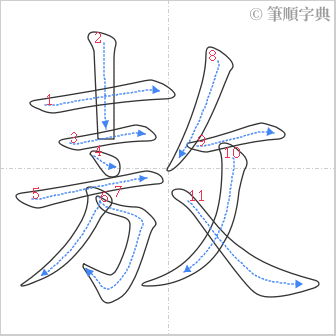 “「敖」的筆順”