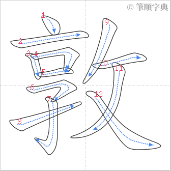 “「敦」的筆順”