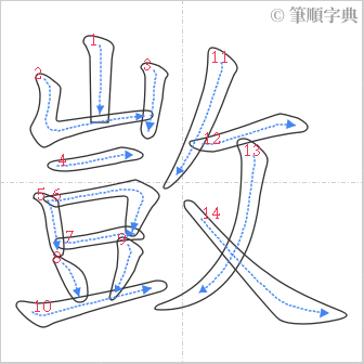 “「敳」的筆順”