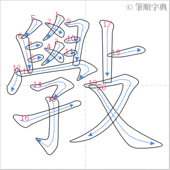 “「斅」的筆順”