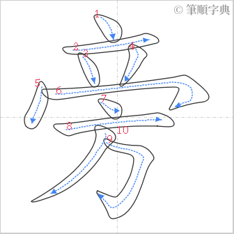 “「旁」的筆順”