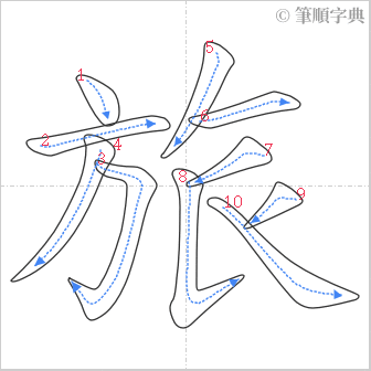 “「旅」的筆順”