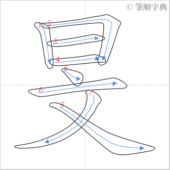 “「旻」的筆順”