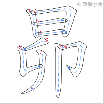 “「昴」的筆順”