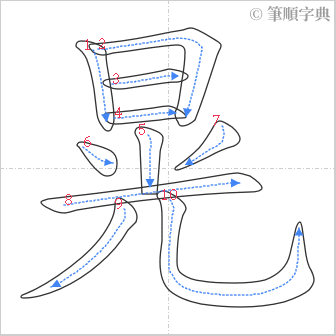 “「晃」的筆順”