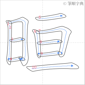 “「晅」的筆順”