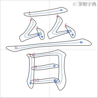 “「晉」的筆順”