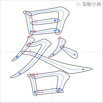 “「晷」的筆順”