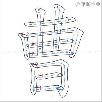 “「曹」的筆順”