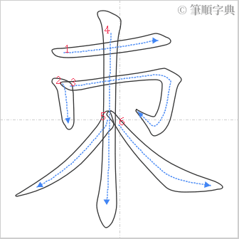 “「朿」的筆順”