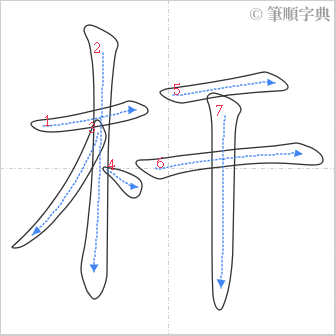 “「杆」的筆順”