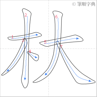 “「杕」的筆順”