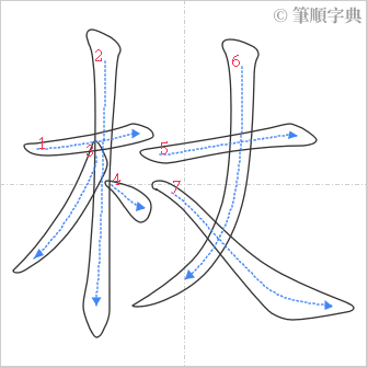 “「杖」的筆順”