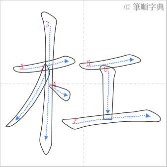 “「杠」的筆順”