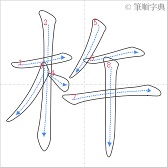 “「杵」的筆順”