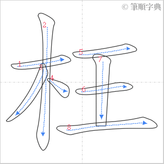 “「枉」的筆順”