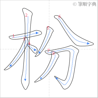 “「枌」的筆順”