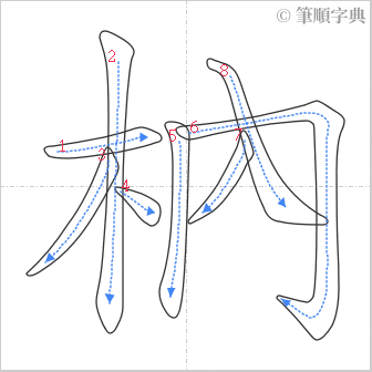 “「枘」的筆順”