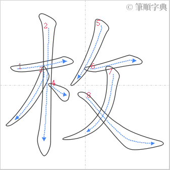 “「枚」的筆順”