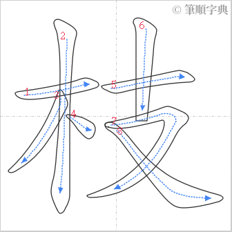 “「枝」的筆順”