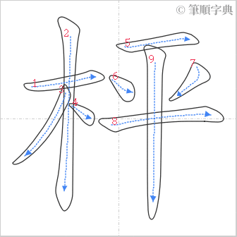 “「枰」的筆順”