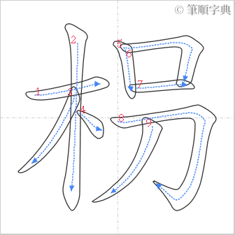 “「枴」的筆順”