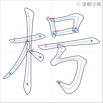 “「枵」的筆順”