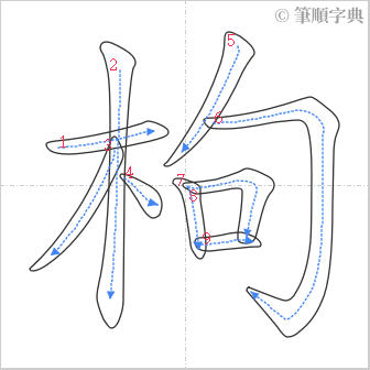 “「枸」的筆順”