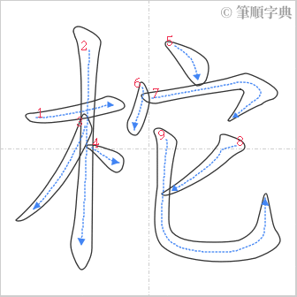 “「柁」的筆順”