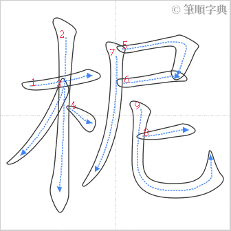 “「柅」的筆順”