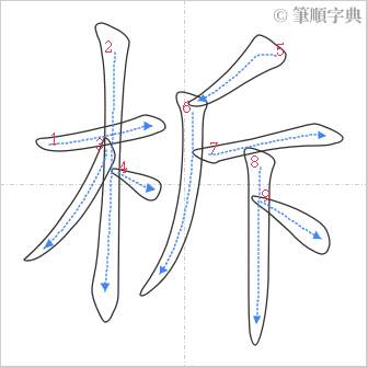 “「柝」的筆順”