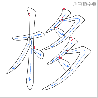 “「栘」的筆順”