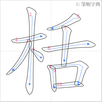 “「栝」的筆順”