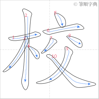 “「校」的筆順”