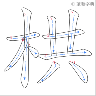 “「栱」的筆順”