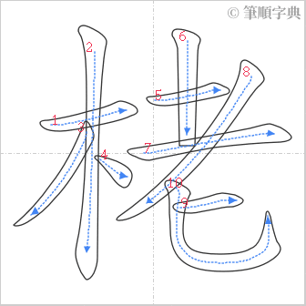 “「栳」的筆順”