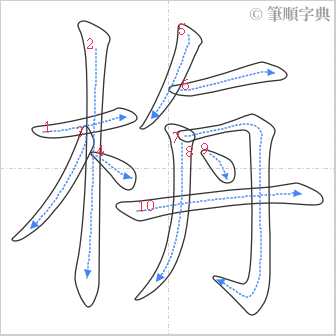 “「栴」的筆順”