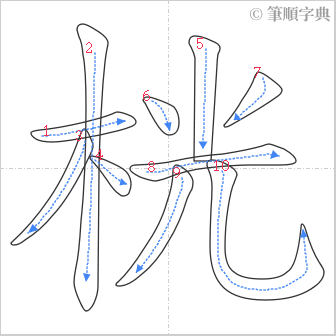 “「桄」的筆順”