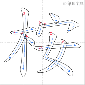 “「桉」的筆順”