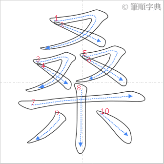 “「桑」的筆順”