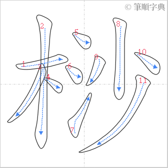 “「桫」的筆順”