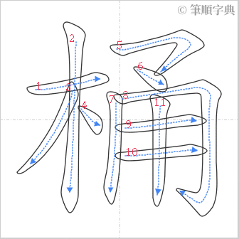 “「桶」的筆順”