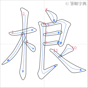 “「桹」的筆順”