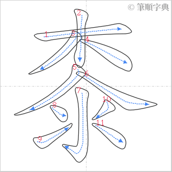 “「桼」的筆順”