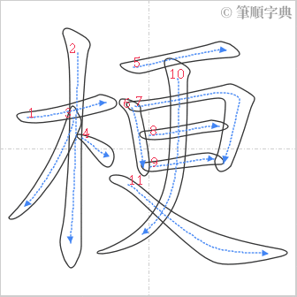 “「梗」的筆順”