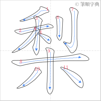 “「梨」的筆順”