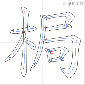 “「梮」的筆順”