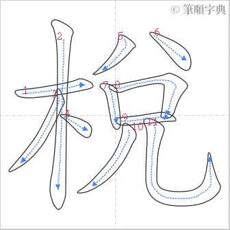 “「梲」的筆順”