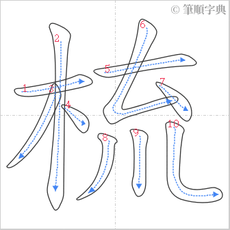 “「梳」的筆順”